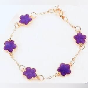 Purple Enamel Flower Bracelet